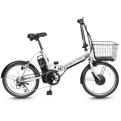 Bright Pale 電動アシスト自転車 20インチ 24V7.8Ahバッテリー 前輪250Wモーター トルクセンサー搭載 SHIMANO6段変速 IPX6防水 【通勤・通学に最適】品番・型番 BRT-206-EB (マットホワイト) 1枚目 画像