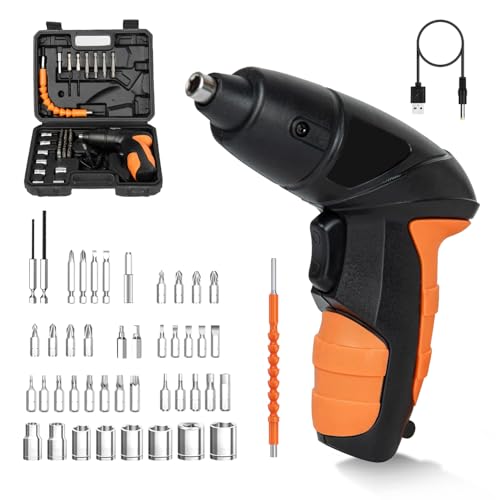 【2025新登場・高トルク・業界最強】Zyrin 電動ドライバー 正逆転切替 電動ドリル 強磁気 4.2V 最大トルク35N.m ドリル ドライバー USB充電式 小型 軽量 手持ち 収納ケース付 コードレス 穴あけ 家庭用・家具組立に最適 45個部品付き 日本語説明書付(ブラック) 画像1