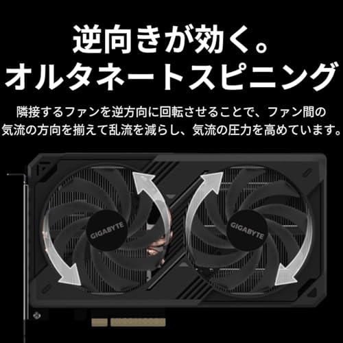 GIGABYTE NVIDIA Geforce RTX5060Ti 搭載 グラフィックボード GDDR7 8GB ギガバイト 【国内正規代理店品】GV-N506TWF2OC-8GD 中間 画像