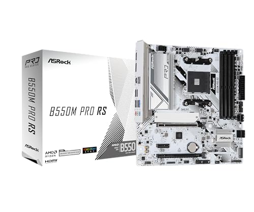 ASRock マザーボード B550M Pro RS AMD Ryzen 5000 シリーズ CPU (Soket AM4) 対応 B550 チップセット Micro ATX DDR4 マザーボード 【国内正規代理店品】 1枚目 画像
