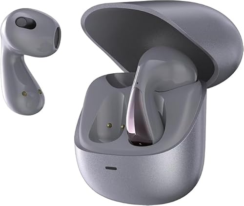 Bluetoothイヤホン ワイヤレスイヤホン IPX7防水 最大60時間再生 2025年最新Bluetooth6.0ブルートゥースイヤホン 全音域HIFI音質低遅延接続瞬時 片耳/両耳 WEB会議/運動/ゲーム/通学通勤/スポーツ/音楽用iPhone/Android対応 (grey) 画像1