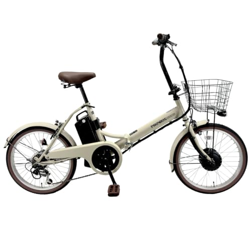 PROVROS(プロブロス) 電動アシスト自転車 20インチ 折りたたみ シマノ6段変速 リチウムイオンバッテリー7.8Ah 前輪駆動 最大46km走行 型式認定 公道可能【メーカー保証1年】P-206E (マットアイボリーホワイト) 1枚目 画像