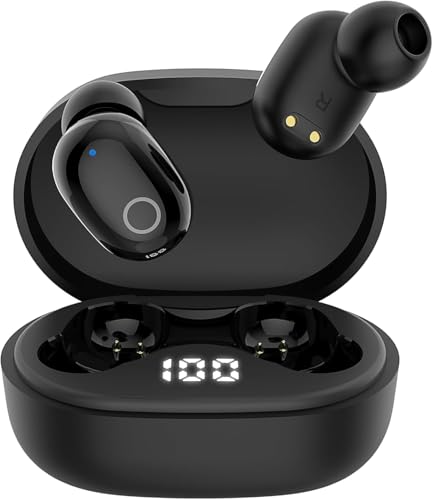 Bluetoothイヤホン ワイヤレスイヤホン IPX7防水 最大50時間再生 2025年最新Bluetooth6.0ブルートゥースイヤホン 全音域HIFI音質低遅延接続瞬時Type-C 急速充電片耳/両耳 WEB会議/運動/ゲーム/通勤/通学/スポーツ/音楽用Android/iPhone対応 (black) 1枚目 画像