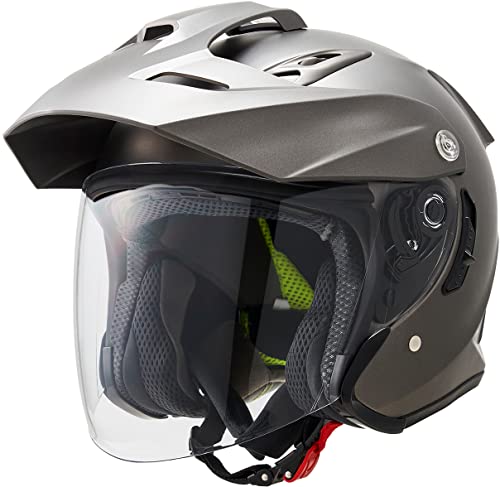 マルシン工業 マルシン(MARUSHIN) バイクヘルメット スポーツ ジェット TE-1 フラットガンメタリック Mサイズ (57-58cm) MSJ1 1001627 1枚目 画像