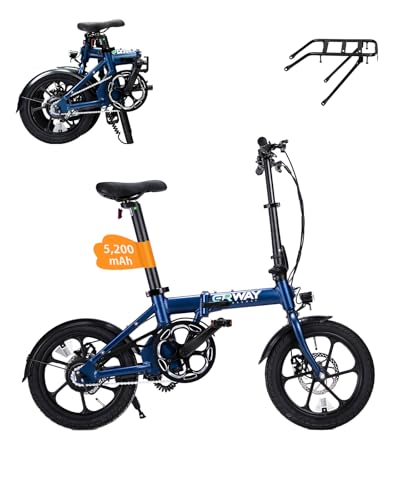 ERWAY 電動自転車 折りたたみ 電動アシスト自転車【公道可】最大90km走行可能 16インチ A01 Lite 公道走行可能 型式認定 軽量 免許不要 5段階アシストモード Eバイク 防水 通勤 1枚目 画像
