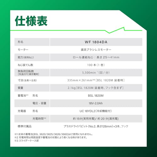 HiKOKI(ハイコーキ) 18V 充電式 連結ねじドライバ WF1804DA ねじ長さ25~41mm 蓄電池・充電器別売 WF1804DA(NN) 最後 画像