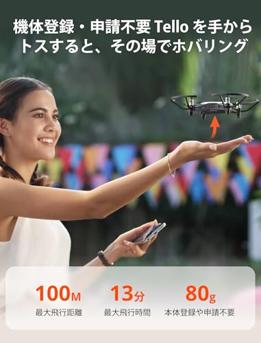DJI Tello ドローン 国内認証済み 軽量ミニ ドローン撮影 80g 申請不要の100g未満 720P HDカメラ付き折り畳み式 空撮 登録して賠償責任保険が1年間無償付帯 初心者向け 自動離陸 自動着陸 最大飛行時間13分 ビジョンポジションニングシステム 衝突検出 プログラミング可能(アップリアップデート後) 大人向けギフト 誕生日プレゼント 子供用 学生 DEERC 最後 画像