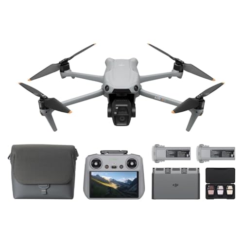 DJI Air 3S Fly Moreコンボ(RC 2スクリーン付き送信機付属)ドローン 4Kカメラ付き 1インチCMOS 広角&中望遠 16歳以上推奨 4K/60fps HDR動画 全方向検知 長い飛行時間 バッテリーx3 合計動作時間135分 賠償責任保険1年無償付き 1枚目 画像