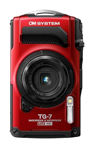 OM SYSYTEM コンパクトデジタルカメラ Tough TG-7 レッド 防水15m/防塵/耐荷重100kg/耐低温-10℃ 中間 画像