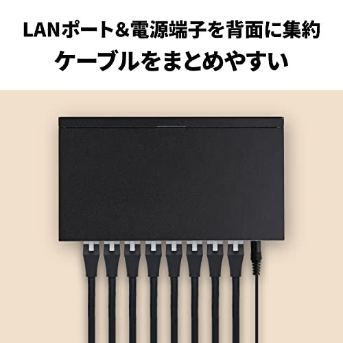 【Amazon.co.jp限定】 バッファロー 8ポート スイッチングハブ Giga 金属筐体 簡易パッケージ 壁掛け設置対応 LSW6-GT-8ESL/NBK 中間 画像