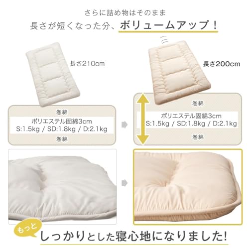 タンスのゲン 布団7点セット シングル 中綿1.6kg 抗菌 防臭 洗える 布団セット 収納ケース付き 固綿三層敷布団 掛布団 敷布団 枕 ブラウン 26700013(80654) 中間 画像
