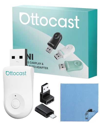【正規品】オットキャスト ミニ OTTOCAST Mini オット キャスト ワイヤレスCarPlay&Android Autoアダプター ワイヤレス化 無線化 純正有線CarPlay/Android Auto【国内正規代理店/国内サポート】 (CA505-W(ホワイト)) 1枚目 画像
