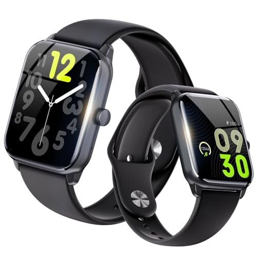 スマートウォッチ 【1.96インチ超大画面 & 10日間連続使用】 Android対応&Iphone対応 Bluetooth5.4 通話機能 音楽再生 多種類データ測定 21種類の運動モード 着信通知 IP68防水 Smart Watch ランニングウォッチ SMS/Twitter/Line通知 男女兼用 プレゼント バンド幅22mm ベルト交換可能 (ブラック) 1枚目 画像