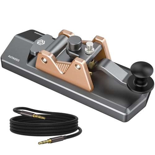 アマチュア無線電鍵-PUTIKEEG モールス信号 練習機 アルミ合金 4ネオジム磁石ベース付き モールス信号電鍵 モールス信号CWキー CWポータブルストレートキー 1枚目 画像