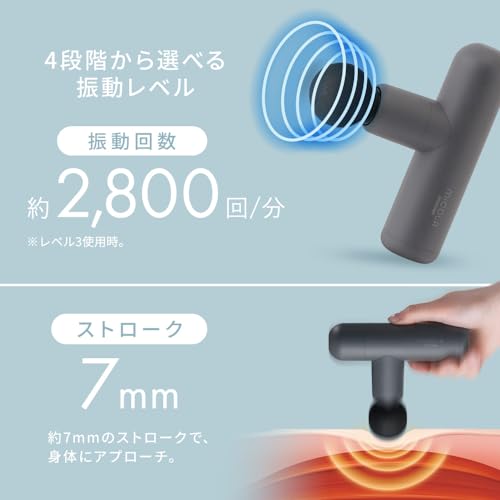 アイリスオーヤマ MICOLA 筋膜リリースガン ビューティーケアガン 筋膜リリース FRT-M01-H ダークグレー 中間 画像