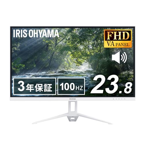 【Amazon.co.jp限定】 アイリスオーヤマ モニター 24インチ Full HD(1920×1080) 国内メーカー VAパネル スピーカー内蔵 100Hz フリッカー軽減 非光沢タイプ ディスプレイ HDMI ホワイト DT-IF235S-W 1枚目 画像