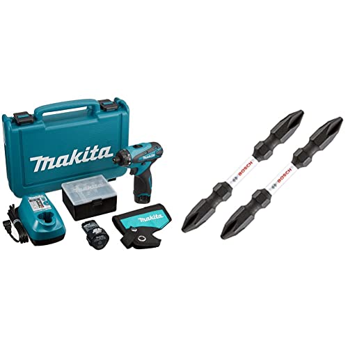 マキタ(Makita) 充電式ドライバドリル 10.8V 1.3Ah バッテリー2個付き + ボッシュ(BOSCH) 両頭ドライバービット65mm(2本入) 1枚目 画像