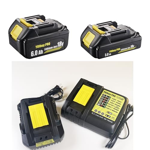 YOIbuy PRO 18V リチウムイオンバッテリー 6.0Ah実容量 MKT 18V互換 全保護基板 最大放電電流60A 国内正規品 BL1860B (4点セット品) 中間 画像
