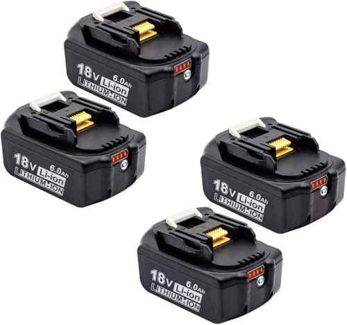 マキタ 18V バッテリー BL1860B 互換： 対応 マキタバッテリー 6.0Ah BL1830 BL1840 BL1850 BL1860 BL1830b BL1840b BL1850b リチウムイオンバッテリー 電池 LED残量表示付き 電動工具用 マキタ互換バッテリー PSE認証済 4個セット 1億円の製造物責任険付 画像1
