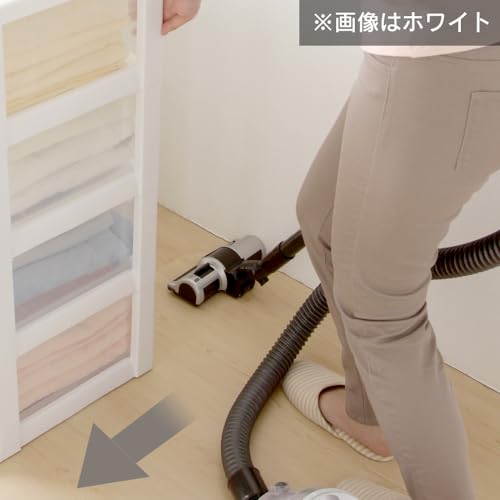 アイリスオーヤマ チェスト 3段 届いてすぐ使える完成品 ワイド 日本製 幅54×奥行40×高さ62.5cm ホワイト / クリア 白 プラスチック天板 W-543 組立不要 中間 画像