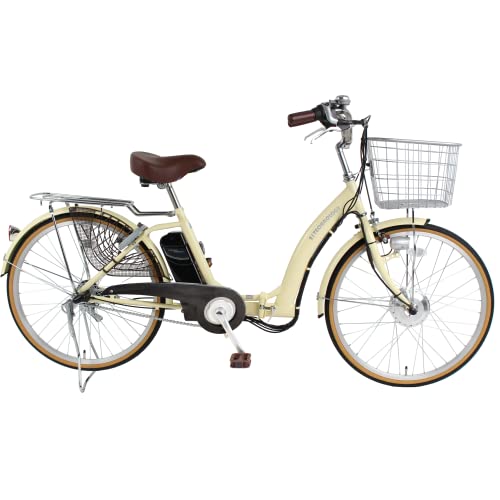 21Technology 自転車 電動アシスト自転車 DA243 アイボリー 24インチ 折りたたみ 型式認定 シマノ内装3段変速ギア リチウムイオンバッテリー 1枚目 画像