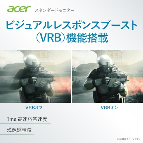 Acer モニター 24.5インチ フルHD 非光沢 IPS 120Hz 1ms(VRB) sRGB 99% AdaptiveSync HDMI 1.4 ミニD-Sub 15ピン スピーカー・ヘッドフォン端子非搭載 VESAマウント対応 ゼロフレームデザイン 3年保証(パネルは1年) EK251QGbi 中間 画像