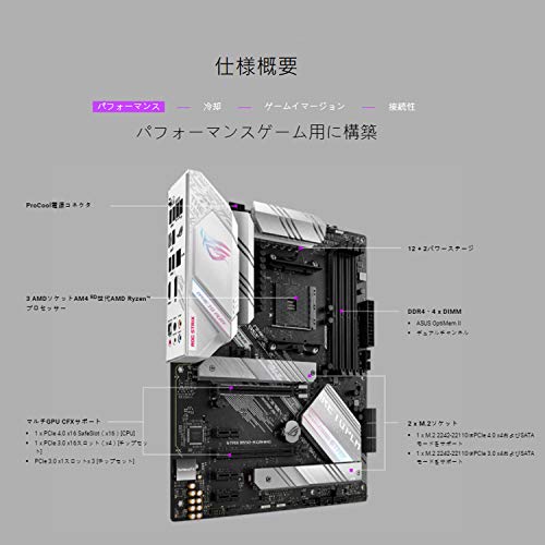 ASUS AMD B550 搭載 Socket AM4 対応 マザーボード ROG STRIX B550-A GAMING 【 ATX 】 中間 画像