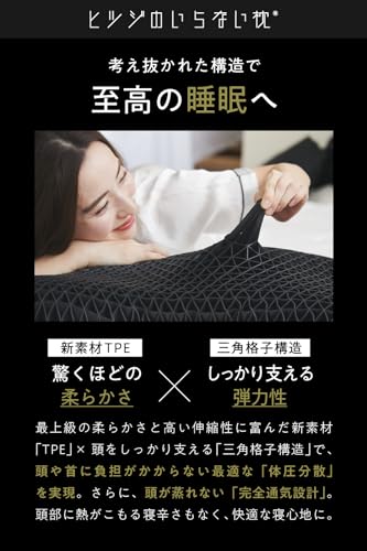 ヒツジのいらない枕 枕 まくら テンセル枕カバー付き 丸洗いOK 高め枕 横向き寝 耐圧分散 寝返り 快眠枕 BIGサイズ 父の日 ギフト プレゼント 極柔 中間 画像