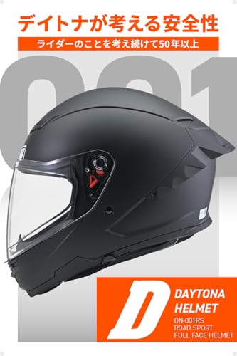 デイトナ(Daytona) バイク ヘルメット フルフェイス SG規格 ABS+PC ピンロックシート付属 インナーバイザー / スピーカーホール 装備 DN-001RS マットブラック XLサイズ(61-62cm) 46447 中間 画像