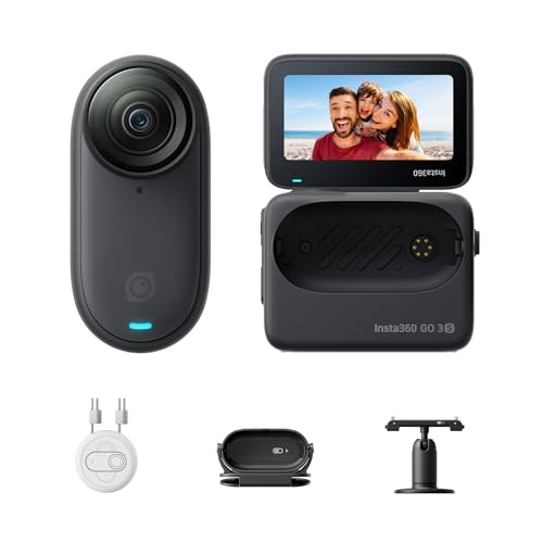 Insta360 GO 3S - 4K小型ウェアラブルVlogビデオカメラ、ハンズフリーPOV、どこでもマウント、手ブレ補正、バッテリー寿命140分、10m防水、AI編集、Apple Find My対応、Vlog/旅行/アウトドア/ペットPOV用 通常版 - 128GB 1枚目 画像