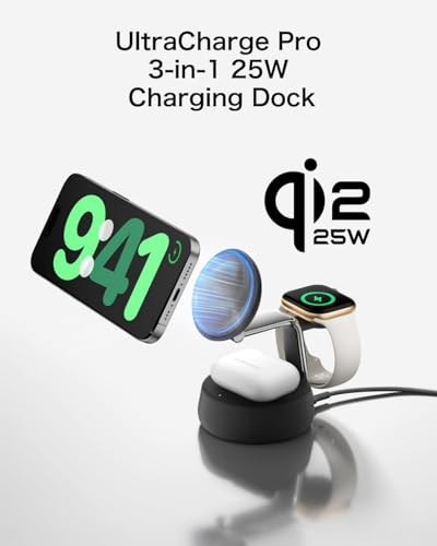 【Amazon.co.jp限定】Belkin Qi2 25W ワイヤレス充電器 3 in 1 世界初 充電スタンド Qi2公式認証 MagSafe マグセーフ 急速充電 iPhone Apple Watch アップルウォッチ Google Pixel 10 Pro XL チャコールブラック WIZ040dqCH ※Amazon.co.jp限定 壁紙ダウンロード付き 最後 画像