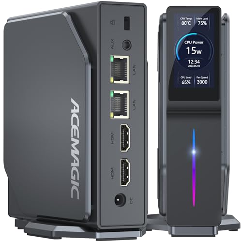 ミニpc N97 mini pc 動作軽い最大3.6GHz 小型pc 16GB DDR4 512GB M.2 SSD 4C 4T WIFI 5 BT4.2 4K@60Hz静音 高速熱放散 USB3.0×2/HDMI2.0×2 ミニパソコン windows11 対応 有線LAN LCDスクリーン 雰囲気照明機能付き 1枚目 画像