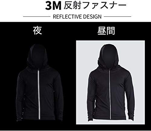 [foveitaa] コンプレッションウェア セット メンズ トレーニングウェア 5点セット 通気防臭 スポーツ ランニングウェア パーカー 長袖シャツ 半袖シャツ ハーフパンツ タイツ 吸汗速乾 chun black L 最後 画像
