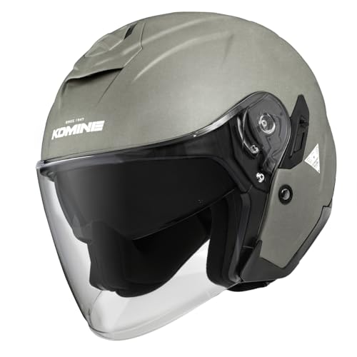コミネ(KOMINE) バイク用 HK-172 FL コンポジット FRP ジェットヘルメット Gunmetal XL 画像1
