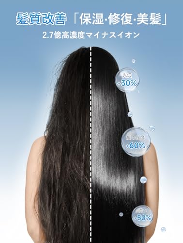 ドライヤー【2025進化モデル】ヘアドライヤー 速乾 大風量 髪質改善 2億高濃度マイナスイオン 速乾ドライヤー 抜け毛改善 3段階温度調節 冷風/熱風 静音 ヘアケア 静電気防止 折り畳み式 軽量 過熱保護機能 ノズル付き 祝日のプレゼント ヘアサロン 家庭用/出張用/旅行用 PSE認証済み (グレー) 中間 画像