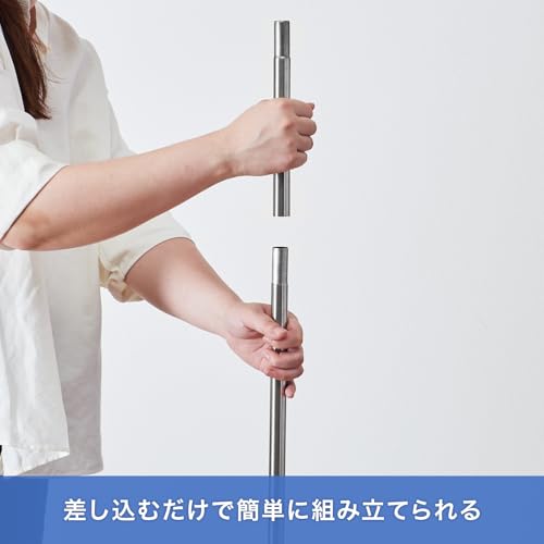 天馬(Tenma) 耐久性と美しさを兼ね備えた室内物干し インテリア物干し 差し込むだけの簡単組立 洗濯物干し 軽く持ち運べてコンパクトに収納できる物干しスタンド 【簡単組立】 【色 オールステンレス】 【パネルM】 【幅54×奥行54×高さ150cm】 中間 画像