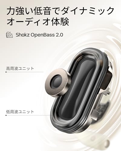 Shokz (ショックス) OpenFit 2 オープンイヤーヘッドホン 完全ワイヤレスイヤホン Bluetooth5.4 耳を塞がない 空気伝導 自動ペアリング マイク付き 充電ケース付き 左右分離型 9.4g超軽量 合計48時間再生 スポーツイヤホン IP55防水性能 急速充電 ハンズフリー通話 2025年新登場 ブラック 中間 画像