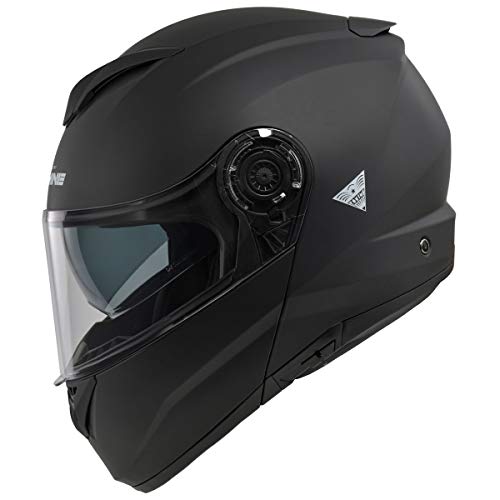 コミネ(KOMINE) バイク用 FL システムヘルメット マットブラック L HK-171 UVカットシールド 高強度ABSシェル インナーバイザー フルフェイス マグネットバックル 中間 画像