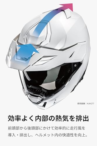 HJC HELMETS(エイチジェイシーヘルメット) バイク用 ヘルメットシステム フリップアップ オフロード サンバイザー内蔵 ベンチレーション 内装着脱 i80 ヴェリー HJH278 GREEN(MC4SF) L (58 - 59cm) 最後 画像