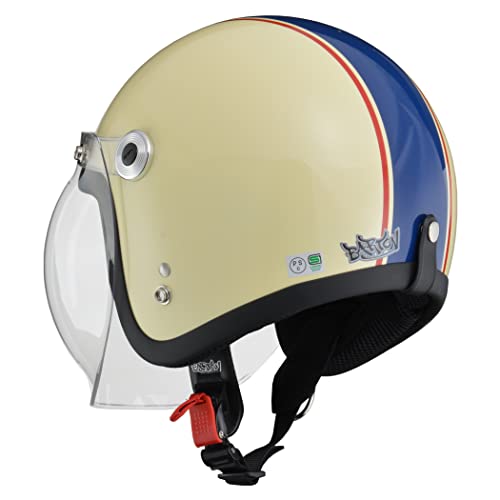 リード工業 バイクヘルメット ジェット BARTON BC-10 アイボリー ネイビー フリー (頭囲 57cm~60cm未満) 中間 画像