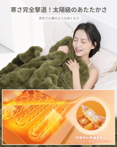 HAGOOGI 電気毛布 敷き 掛け兼用 節電 190×130cm 10段階温度調整 8Hタイマー付き 電気毛布洗える 速暖 恒温加熱 頭寒足熱 ダニ退治 電気敷毛布 電気ブランケット 防寒対策 肩掛け 膝掛け 厚手生地 ふわふわ 両面使え 暖房器具 (エレガントグレー) 中間 画像