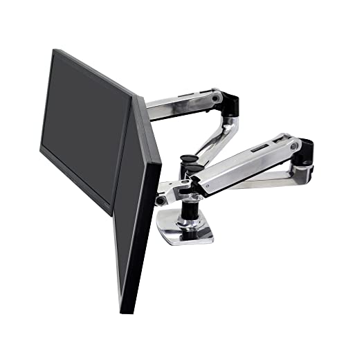 ERGOTRON エルゴトロン LX モニターアーム デスクマウント デュアル 横型 2画面 シルバー 27インチ(6.4~18.1kg)まで VESA規格対応 45-245-026 1枚目 画像