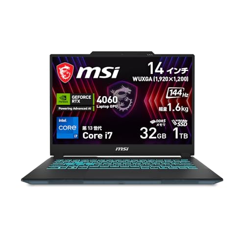 【Amazon.co.jp限定】【14インチ小型・軽量1.6kg】【Core i7 & RTX 4060搭載・スケルトンデザイン】MSIゲーミングノートPC Cyborg14 Corei7 RTX4060/14インチ WUXGA/144Hz/32GB/1TB/Windows 11/Cyborg-14-A13VF-2302JP 画像1