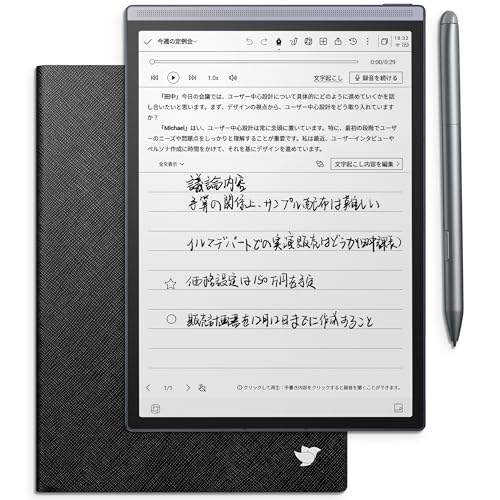 iFLYTEK AINOTE Air 2 電子ペーパータブレットセット 黒色保護ケース付き 音声文字起こし、多言語翻訳、ChatGPT搭載、テキスト化機能 超軽量 8.2インチ 色調調節ライト 電子書籍リーダー ビジネス 会議 学習に最適 画像1