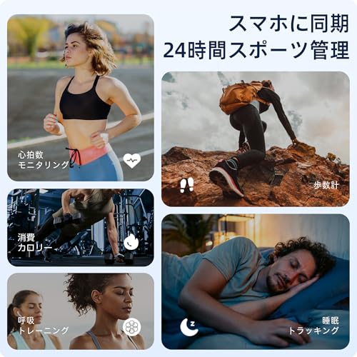スマートウォッチ 通話可能 日本語表示対応 【2025年新型】1.9インチ大画面 防水IP67 睡眠管理 活動量計 123種運動モード メッセージ通知 iPhone Android対応 レディース メンズ 誕生日プレゼント Valentine's Day ギフト ブラック 中間 画像