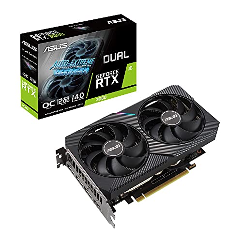 ASUSTek NVIDIA RTX3060 搭載 Axial-techファンと2スロット設計 DUAL-RTX3060-O12G-V2 画像1