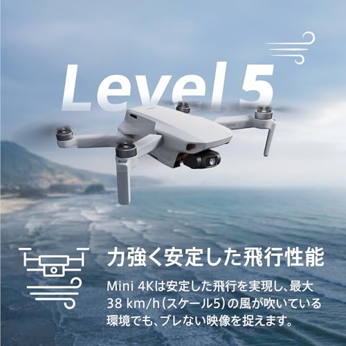 DJI Mini 4K カメラドローンコンボ、4K UHDカメラ搭載ドローン(大人用)、249 g未満、3軸ジンバル映像ブレ補正、10 kmビデオ伝送、自動帰還、2バッテリーで最大飛行時間62分、クイックショット 中間 画像