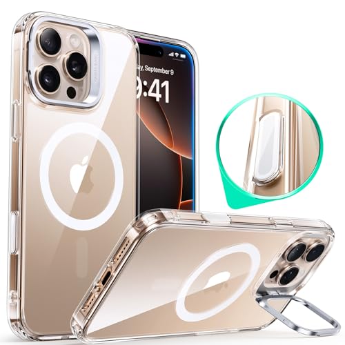 【デザイン受賞シリーズ！】ESR iPhone16Pro ケース カメラコントロール Magsafe対応 いPhone16Pro ケース 米軍MIL規格取得 耐黄変 耐衝撃 隠れスタンド iPhone 16 Pro対応 スマホケース 傷防止背面 あいふぉん16Pro Classicシリーズ クリア 画像1