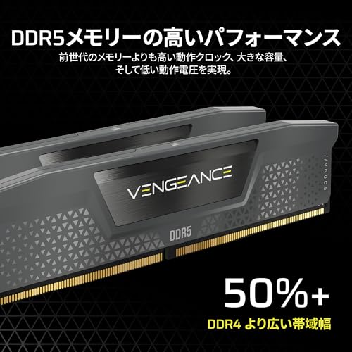 CORSAIR Corsair DDR5-5600MHz デスクトップPC用メモリ VENGEANCE 64GB(32GBx2) CMK64GX5M2B5600Z40 MM8194 中間 画像