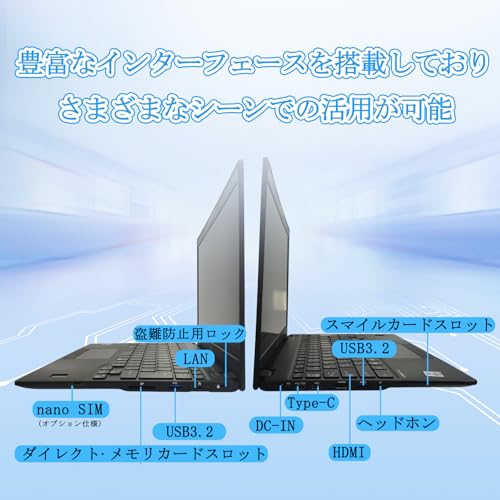 【整備済み品】ノートパソコン 富士通 LIEFBOOK U9310 13.3型 FHD 軽量薄型 ノートPC 第10世代 Core i5-10310U(最大4.4GHz)/Windows11 Pro/MS Office 2021搭載/Webカメラ/Wifi/Bluetooth/HDMI/Type-C/ワイヤレスマウス付(メモリ8GBSSD256GB) 中間 画像